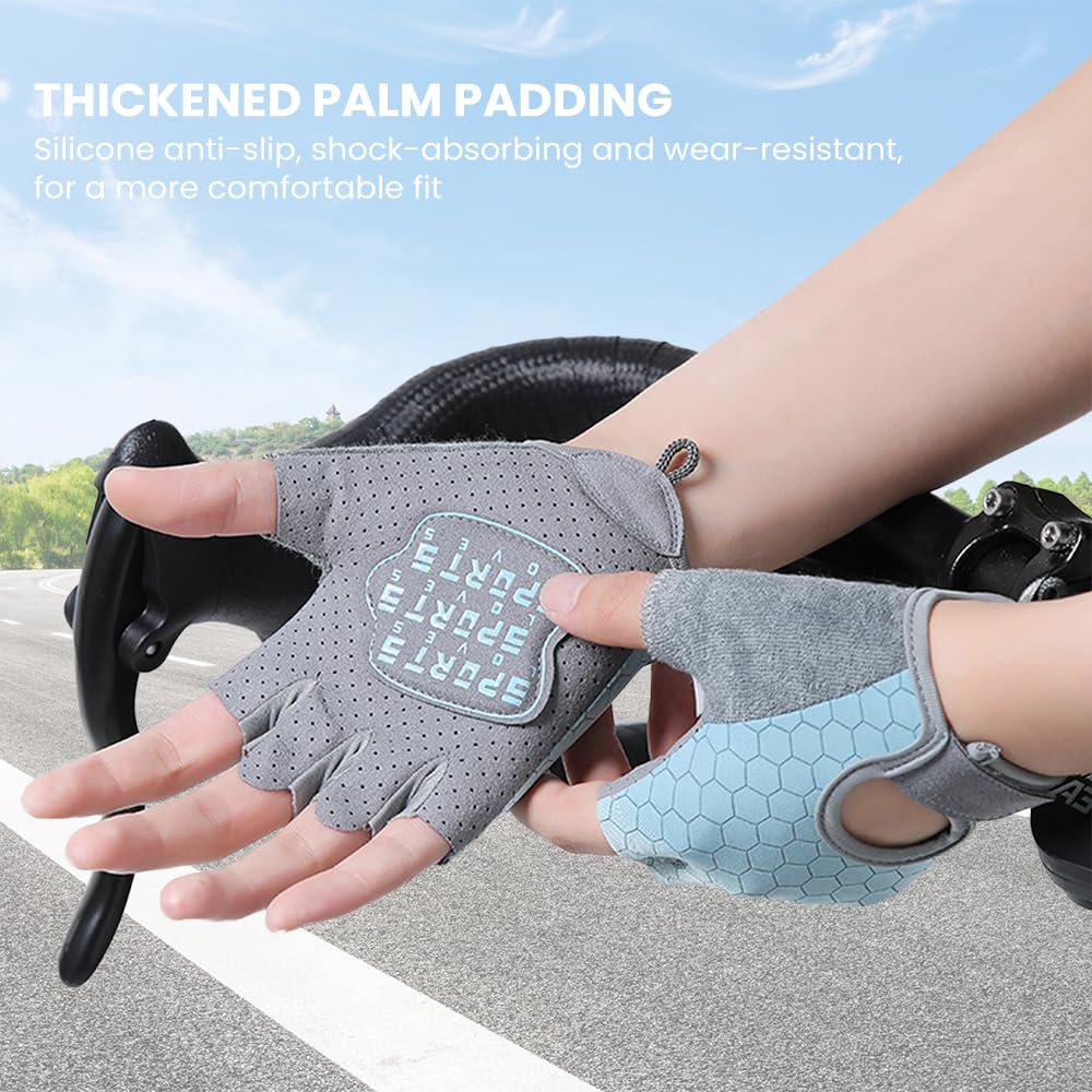 Guantes Bici Niño,Guantes Niño,Guantes Sin Dedos Seda de Hielo,Palms Protección Antideslizantes Cómodos y Transpirables para Bicicletas, Scooters, Clases de Educación Física(Rosa M)