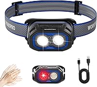 WORKPRO 1200LM Rechargeable Headlamp - Motion Sensor, Red Light, IPX6 Waterproof, Shockproof Headlight for Camping, Hiking, Repair