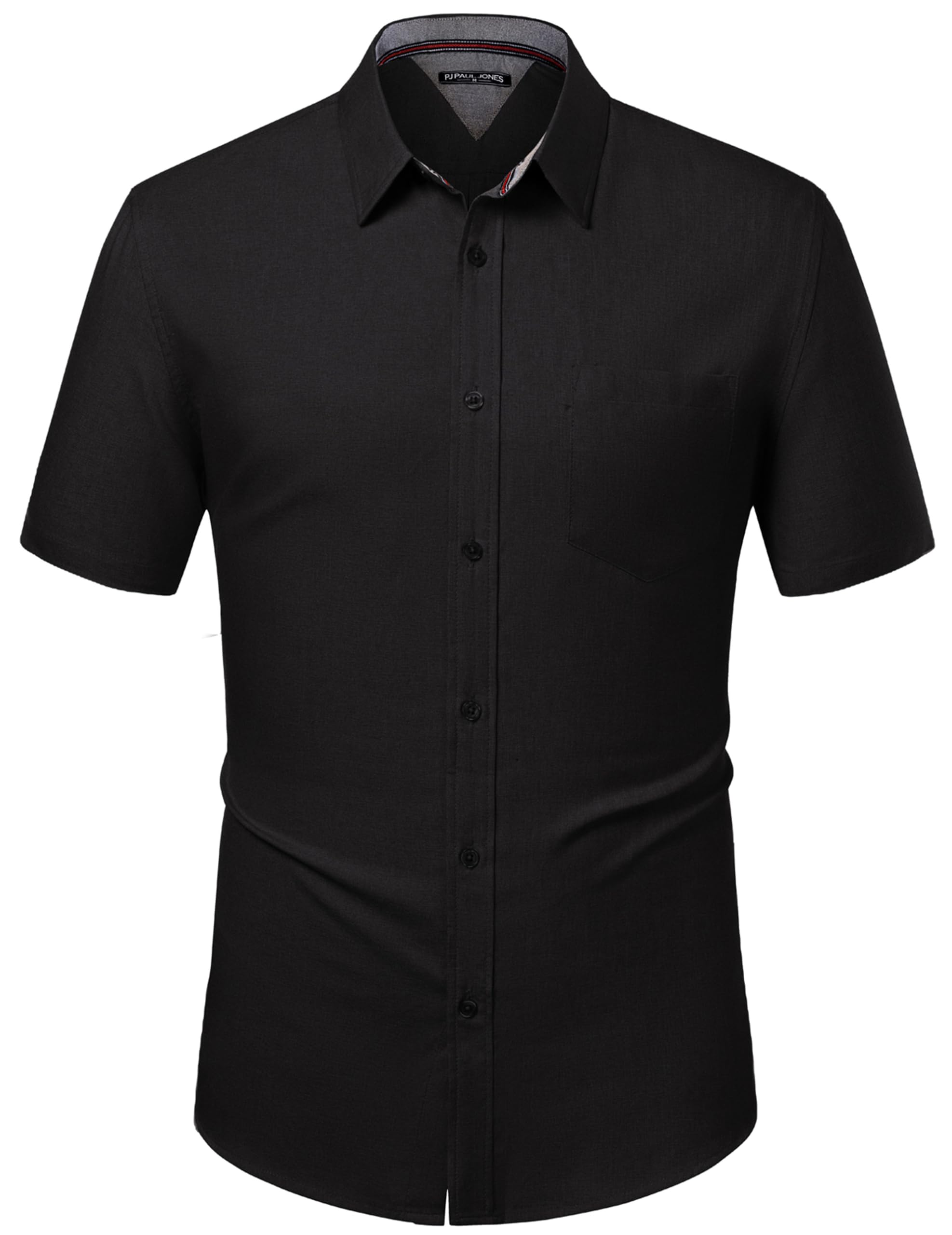 PJ PAUL JONES Hemd Herren Kurzarm Sommer Regular Fit Freizeithemden mit Tasche Businesshemd Hochzeit Arbeits Kurzarmhemd Shirt