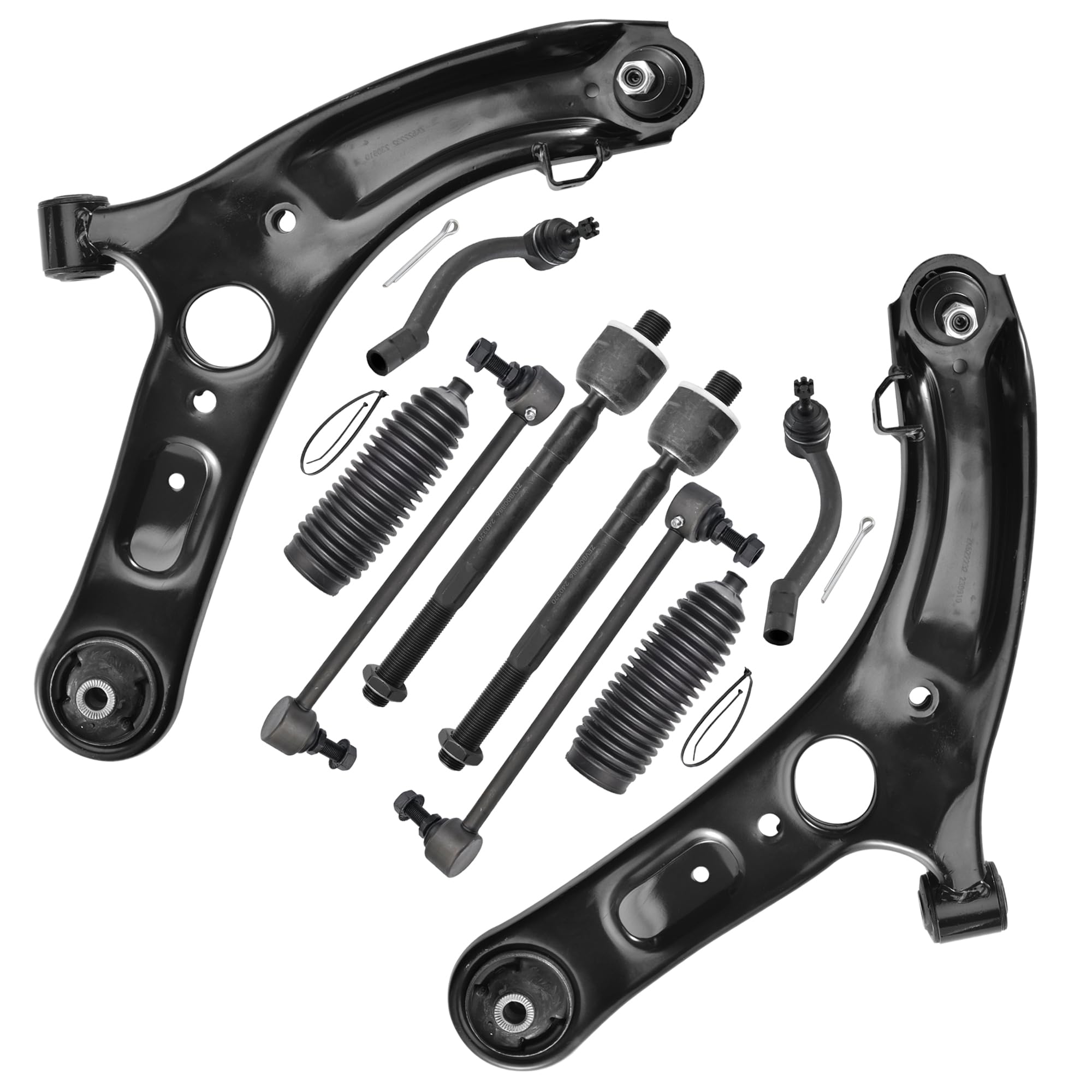 ASUPRICOS 10pcs Suspension Kit for Hyundai Elantra 2011-2017 and for Hyundai Veloster, Front Lower Control Arms with Ball Joints Assembly Sway Bar