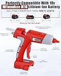 Kit de pistolet à colle chaude sans fil pour Milwaukee M18 18v Batterie,LED Gun de colle de fusion chaude numérique avec 10pcs Sticks à colle chaude de 0,43'' pour la réparation à domicile, arts & Artisanat (batterie non comprise)