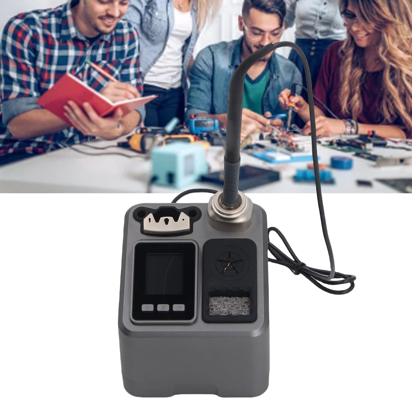 Jectse Profesjonalna Stacja Lutownicza, Szybkie Nagrzewanie 2s, Wyświetlacz LCD o Mocy 120 W, Stacja Lutownicza z Inteligentnym Automatycznym Uśpieniem i regulacją Temperatury PID, do (wtyczka UE)
