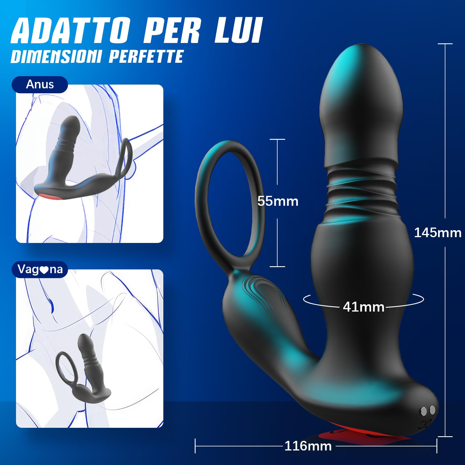 Prostata Vibratore Anale Plug Analesex con Anello per Pene, 3 in1 AI-Chat Anal Plug Vibratore per Uomo Sex Toys, Anello Vibrante per il pene con 7 Modalità, Sex Toys Uomo Plug Anale Vibrante