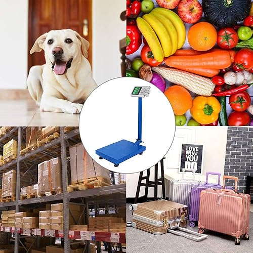 Miniatura 9 de Henf Báscula electrónica de plataforma de peso de 661 libras, báscula de plataforma digital con pantalla LCD HD, báscula plegable de piso digital,