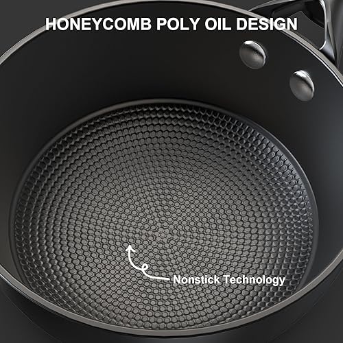 Miniatura 4 de imarku Sartén antiadherente, olla de cocina de hierro fundido con bloqueo de panal de abeja, cacerola antiadherente con mango desmontable que se