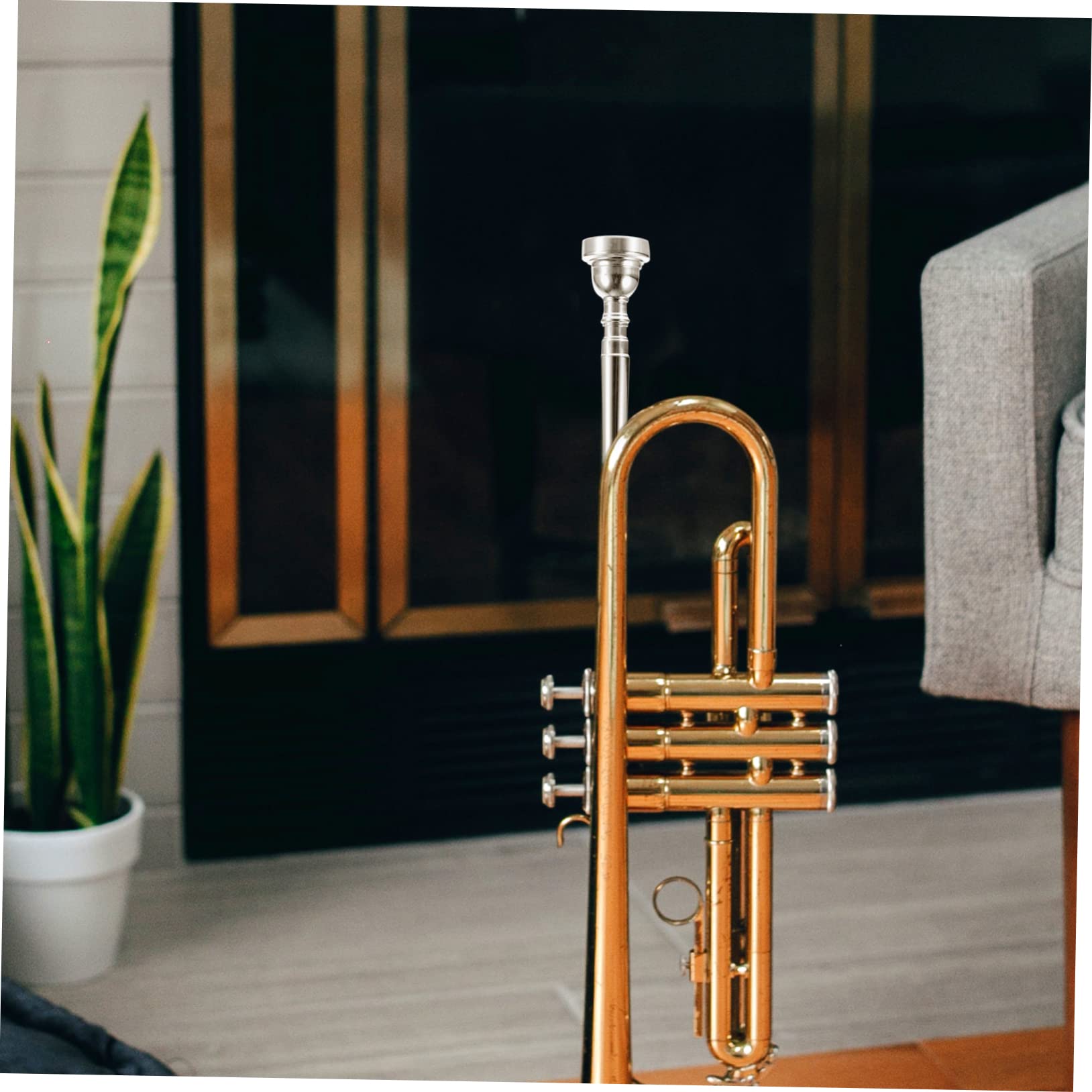 ibasenice Silver Plated Trumpet Mouthpiece Size Professional Trumpet Replacement for Beginners