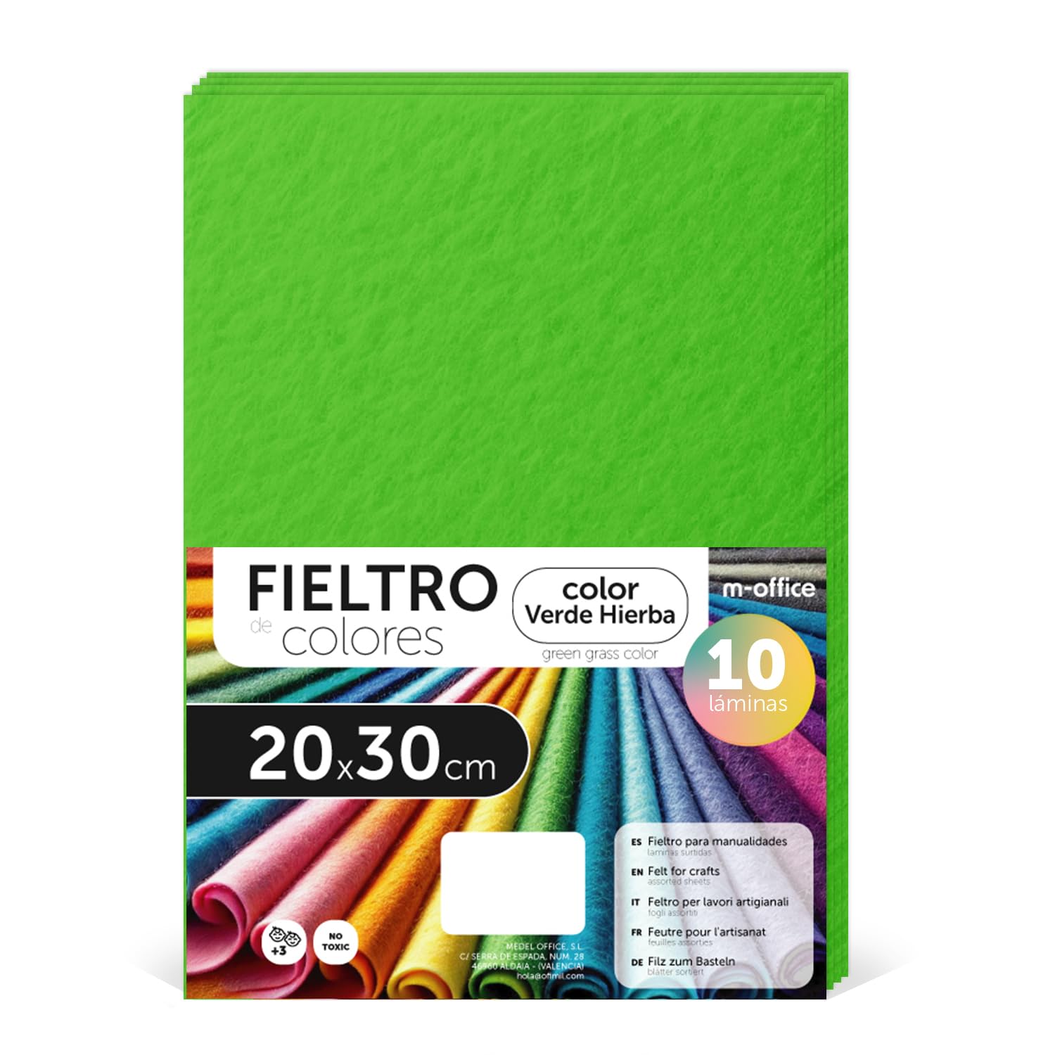 Fieltro para Manualidades, Fieltro de Colores, Suave y Flexible, Material para Costura, Telas Patchwork, Ideal para proyectos DIY, artesanía o decoración, 20x30cm - m-office (rojo, 10 uds) — view 83