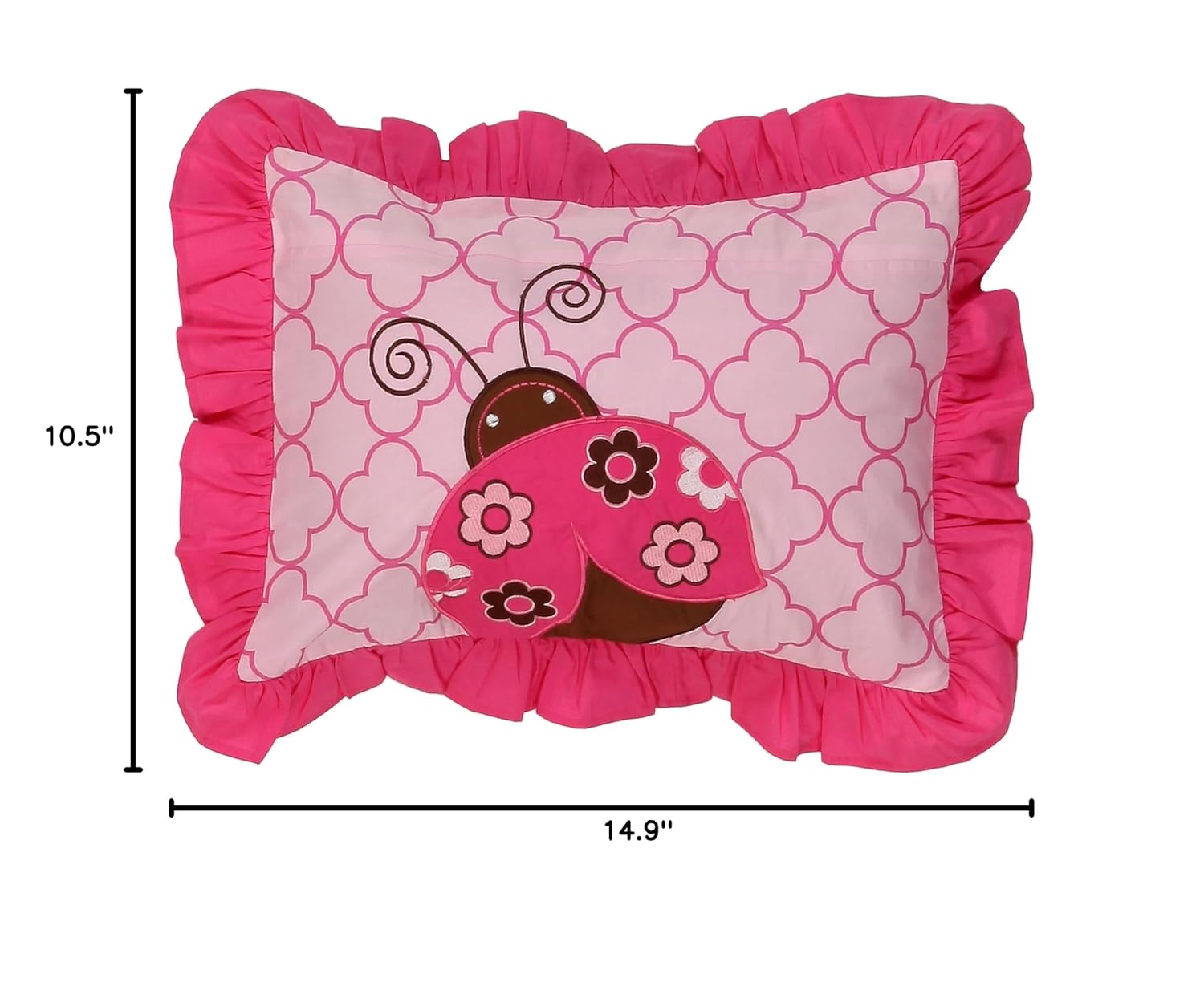 Bacati - Ladybug Pink/Chocolate Decorative Pillow 12 x 16 inches