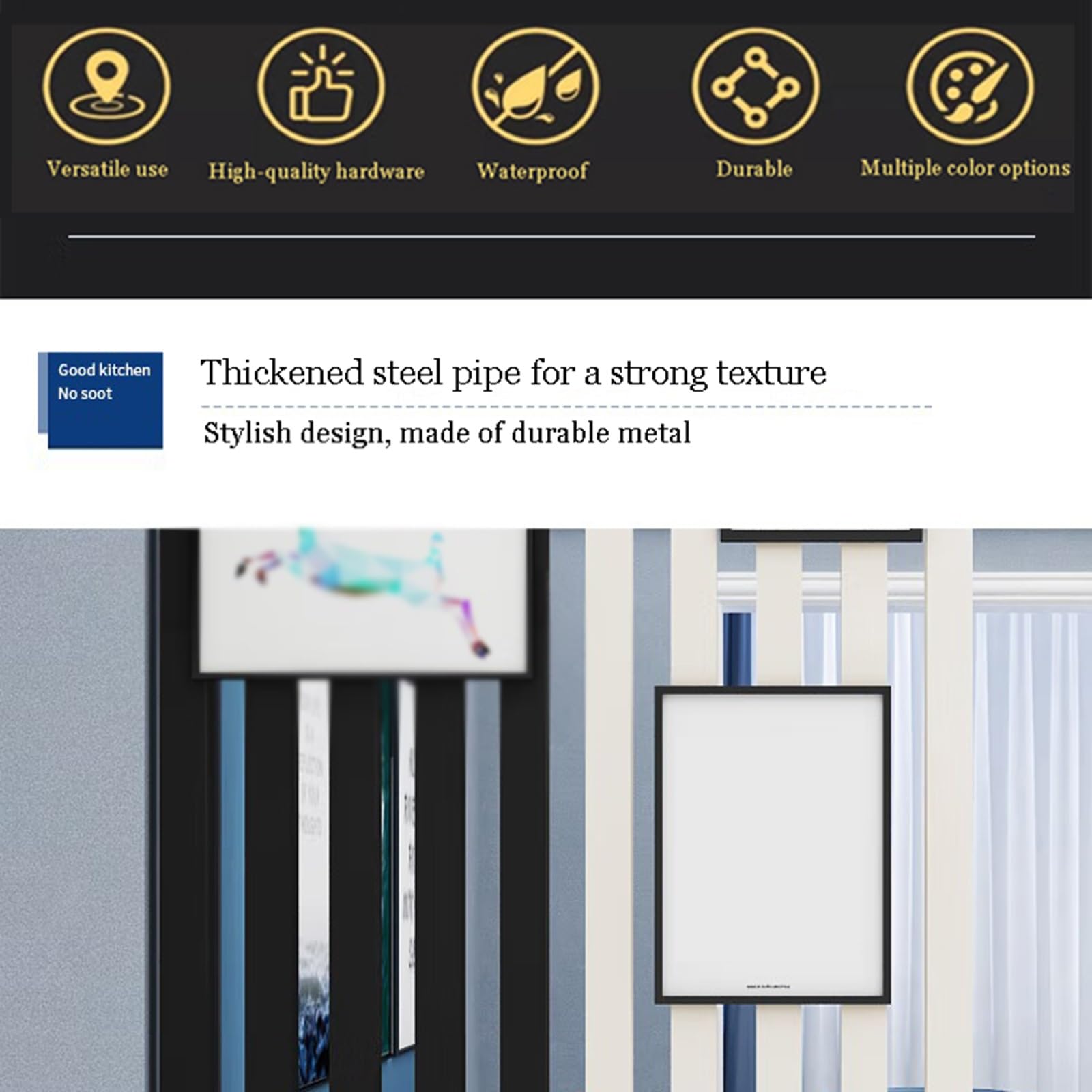 Nowoczesna czarna aluminiowa ścianka działowa regulowana metalowa ścianka działowa do salonu i sypialni kwadratowe s z nóżkami wysokość 130 cm (8 sztuk)
