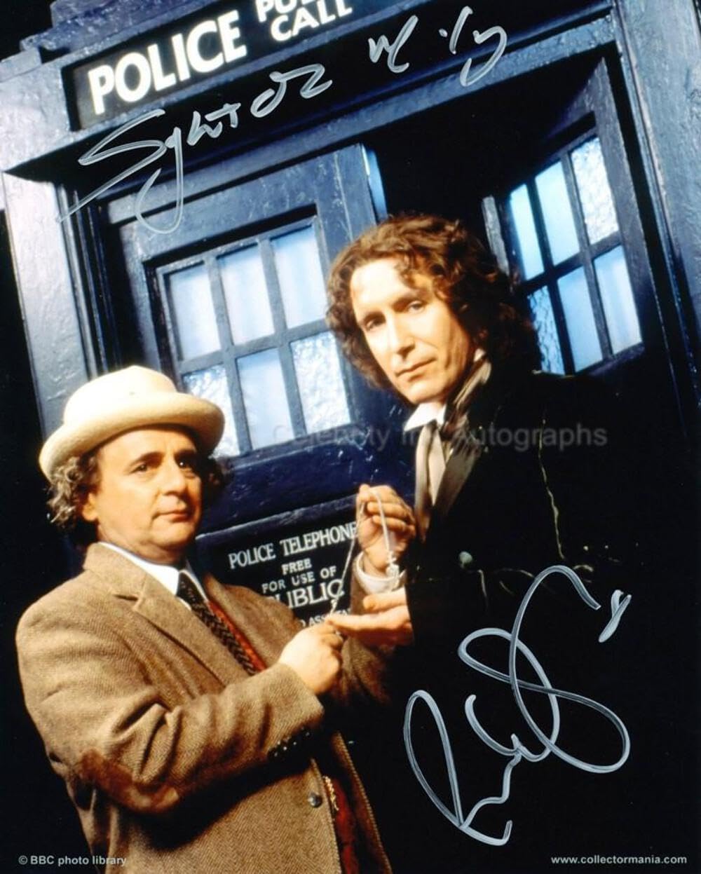 SYLVESTER McCOY & PAUL McGANN as The 7th & 8th Doctors - Doctor Who 8"x10" Genuine Autographs