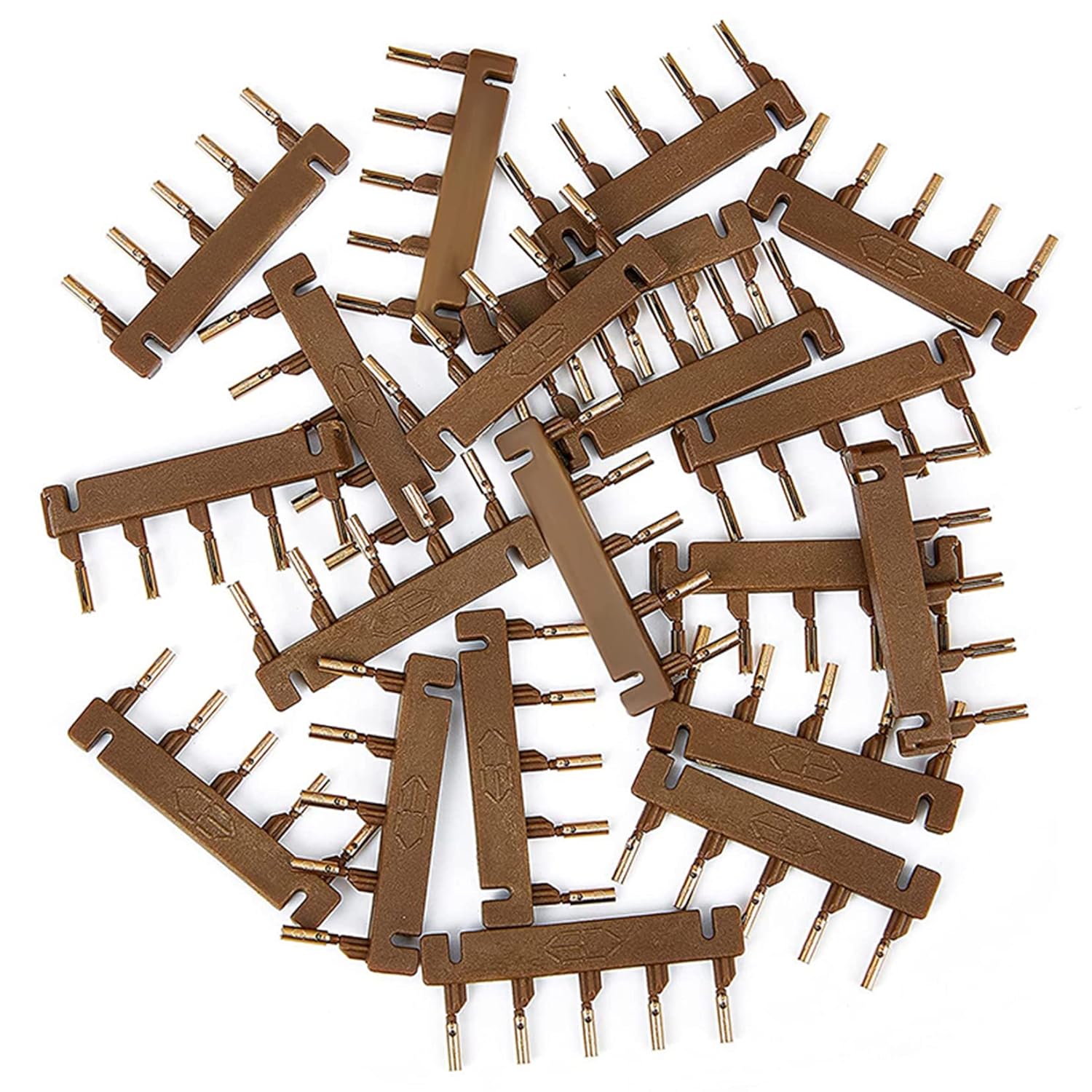 6D-2 Hair Extensions Buckle, 5 Strands/Row, Brown C-Shaped Buckle for 2nd Generation 6D Extensions Tool, 6D Hair Extensions Machine Kit, 6D Hair Button 6D Hair Clip, 40 PCS