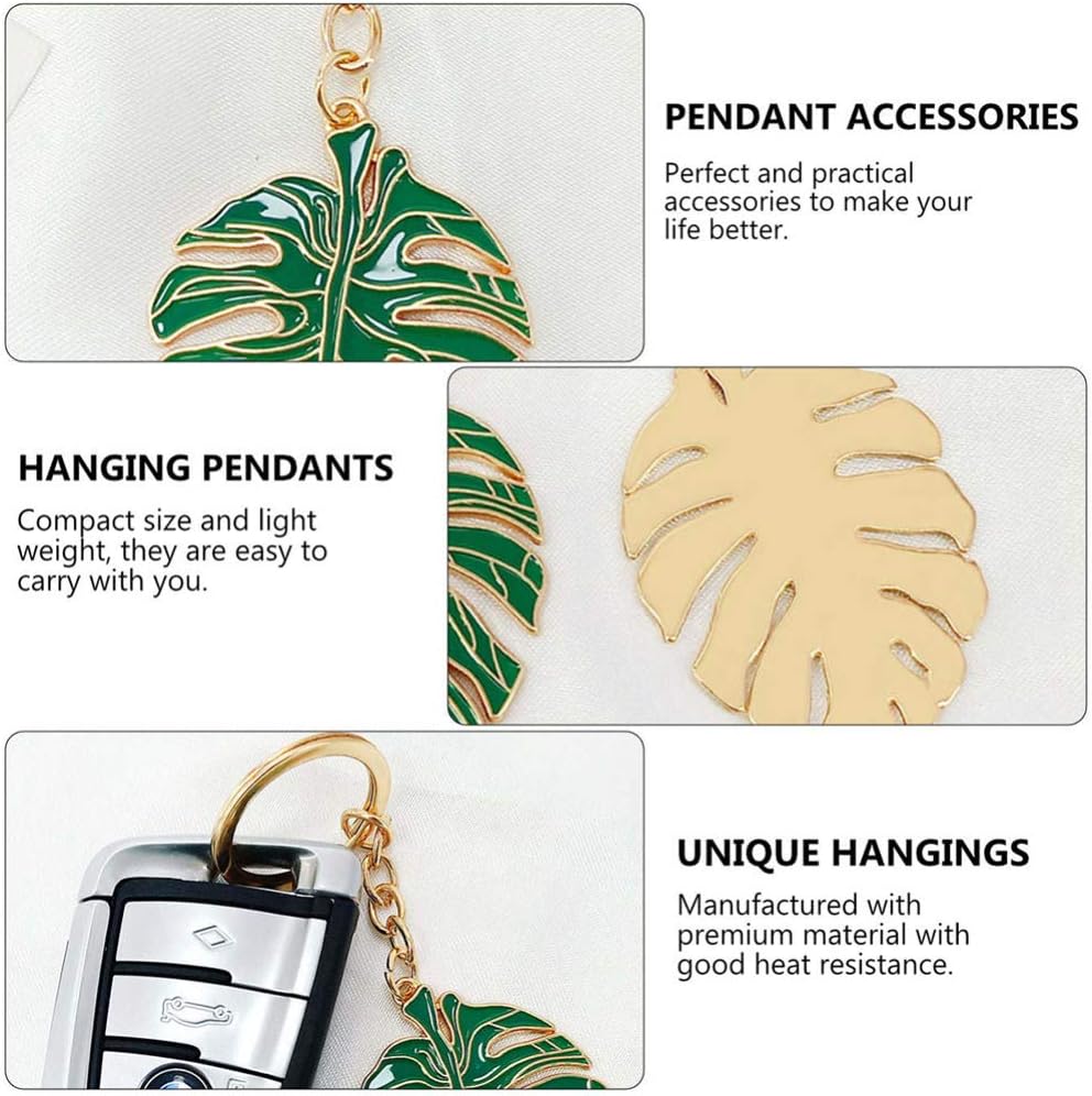PRETYZOOM 2pcs Leaves Keychain Tropical Leaf Keyrings Leaf Car Key Holder Plant Bag Purse Jewelry for Woman Girls Handbag Key Hanging Pendants - Image 3