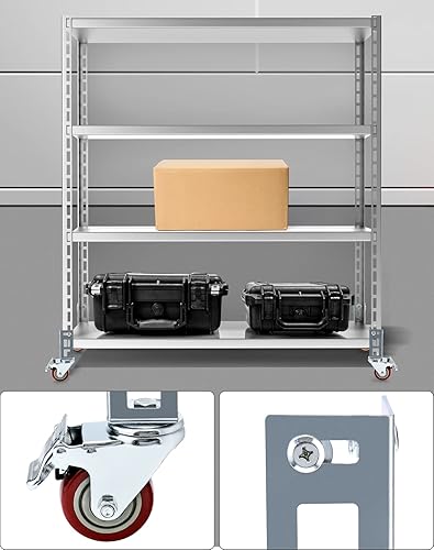 Miniatura 3 de QWORK Ruedas giratorias para estantes de almacenamiento, paquete de 8 unidades de 3 pulgadas, resistentes, 500 libras, capacidad máxima total,