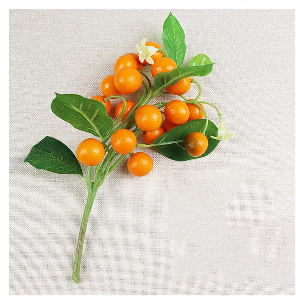 5PCS Realistic Artificial Cherry Fruit Lifelike Fake Fruit for Dining Table Centerpiece,Kitchen Decor,Photography Props Wedding Decoration,Indoor Display(Dark Red06)