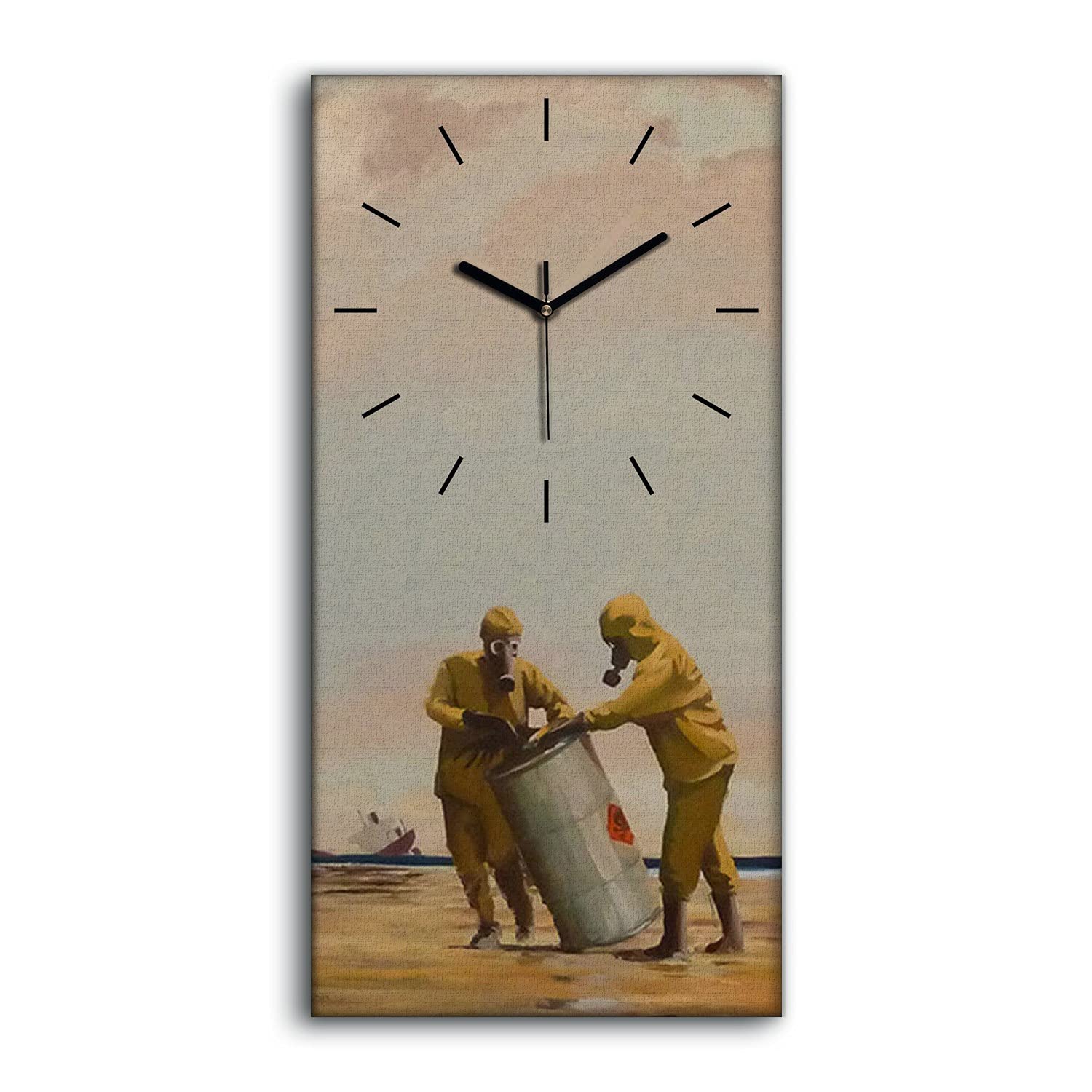 Horloge sur Toile 30x60cm Vettriano Beach Rescue avec Mains Noires