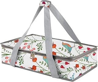 QEES Insulated Casserole Carriers for Hot or Cold Food,Casserole Dish Bag Carrying Case,Food Carrier Warmer Container Bag for Travel Picnic.Pioneer Woman Kitchen Stuff.Fits 9"x13" Baking Dish