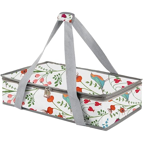 QEES Insulated Casserole Carriers for Hot or Cold Food,Casserole Dish Bag Carrying Case,Food Carrier Warmer Container Bag for Travel Picnic.Pioneer Woman Kitchen Stuff.Fits 9"x13" Baking Dish