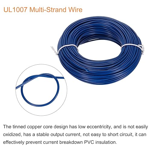 Vista 27 de MECCANIXITY Cable trenzado de PVC verde 18 AWG, 24.6 ft/25 pies, 300 V, cobre estañado, UL1007, compatible con varios dispositivos