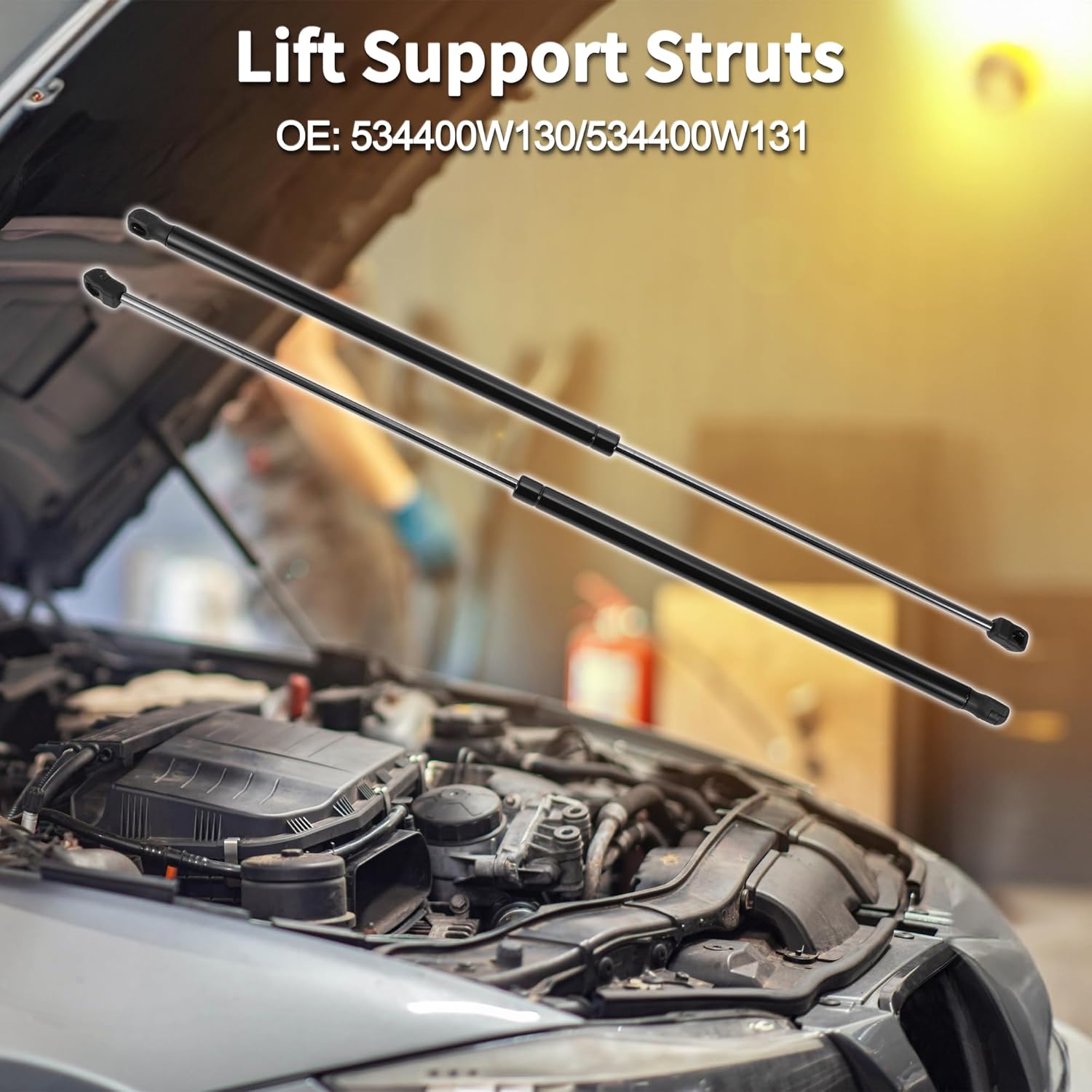 Lift Supports Struts for Lexus ES350 Sedan 2007-2012 No.534400W130/534400W131 Front Hood Gas Spring Black 2Pcs