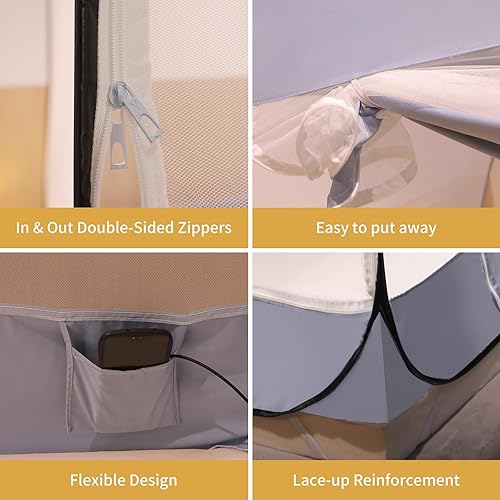 Miniatura 2 de Nueva tienda de campaña de mosquitera desplegable con techo ancho H67, bonito diseño plegable portátil con parte inferior para dormitorio, patio, al