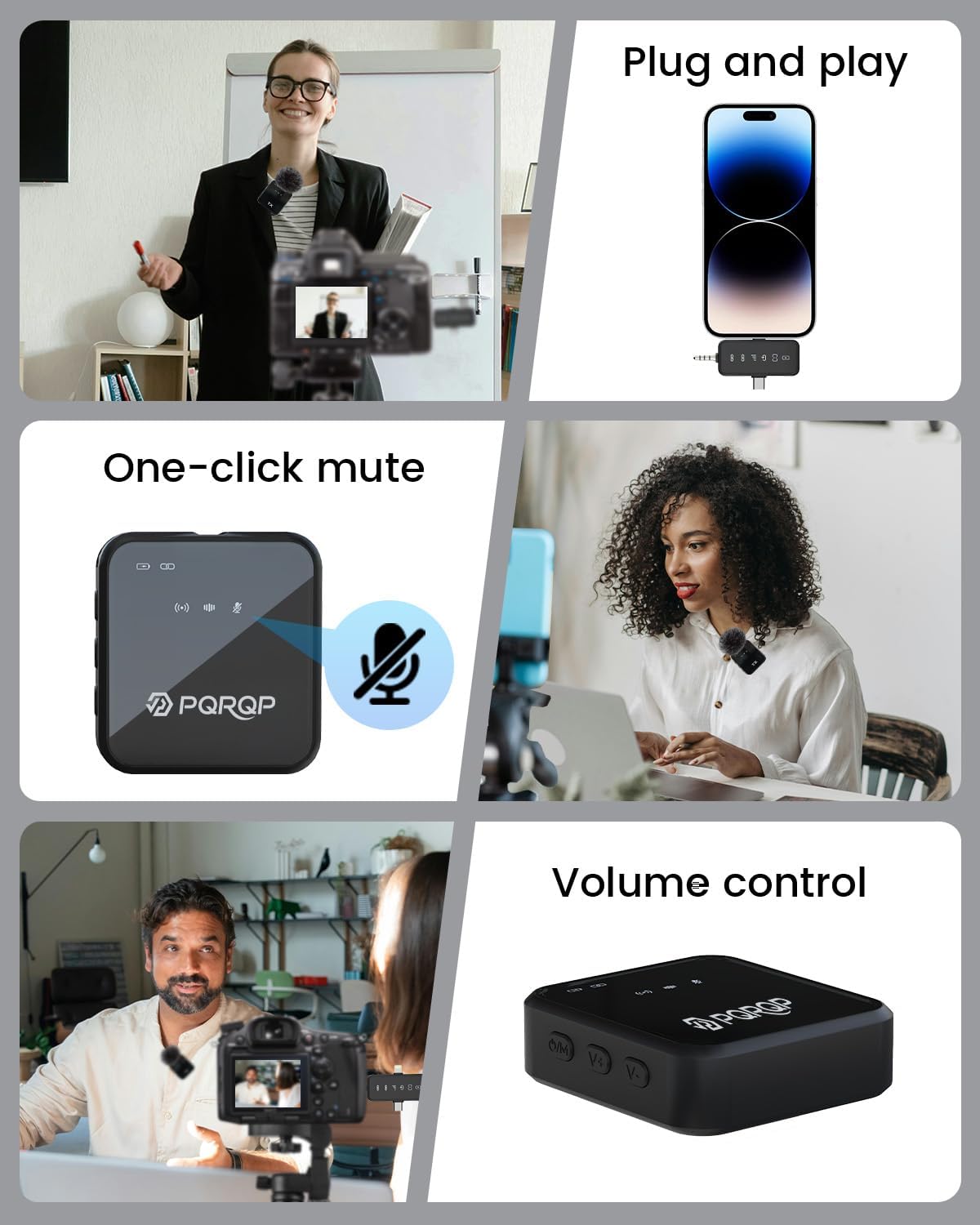 3-in-1 Professional Wireless Lavalier Microphone for iPhone, Android, Camera – 328ft Range, 20H Battery, Wireless Microphones, Noise Canceling for Recording, Live Streaming, YouTube, TikTok - Image 5