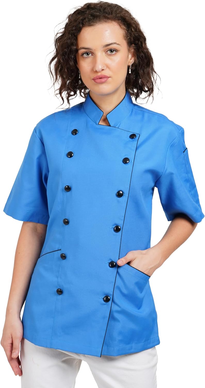 Women Regular Fit Chef Jacket Food Service Caterers Bakers and Professional Uniform With Free Chef Cap