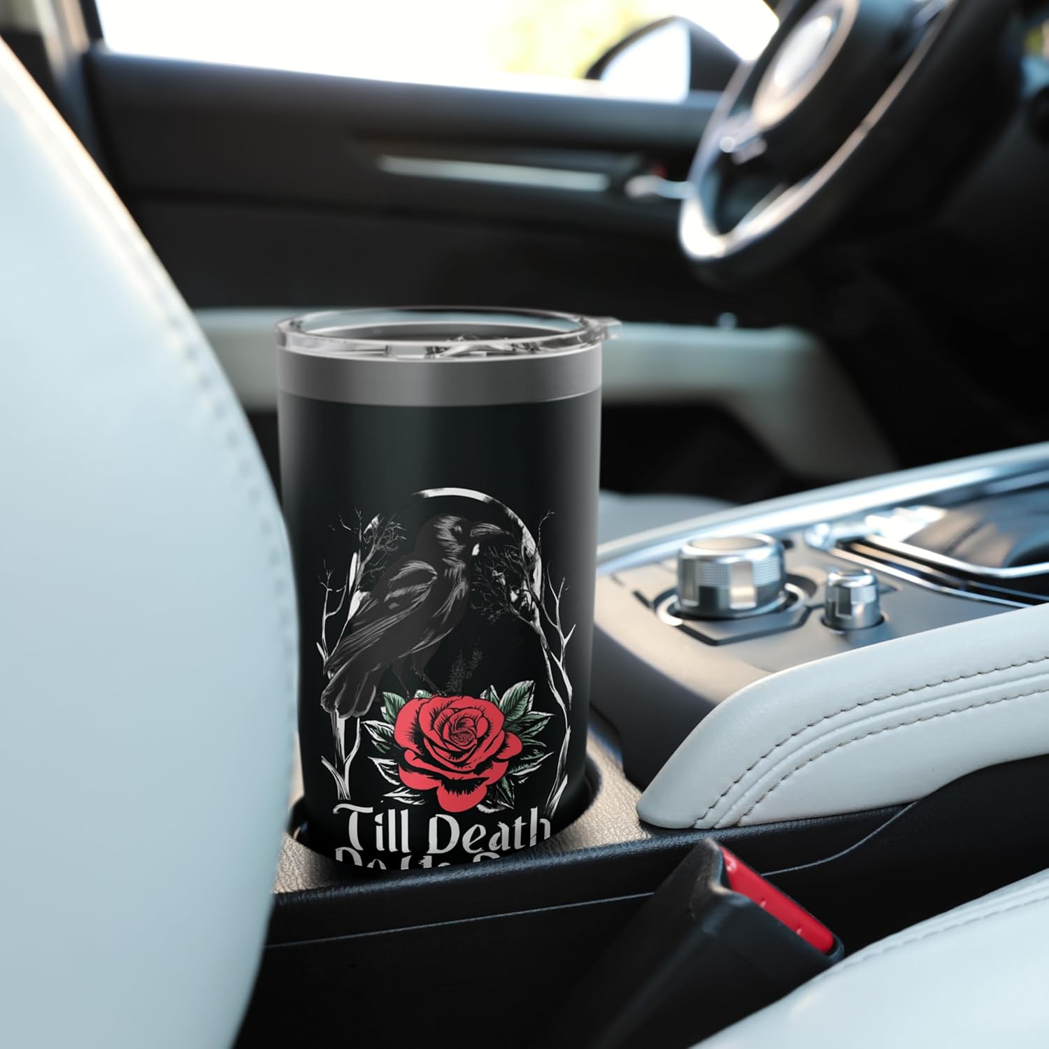 Till Death Do Us Part Black Crow Graphic Tee Stainless Steel Insulated Tumbler - Image 6