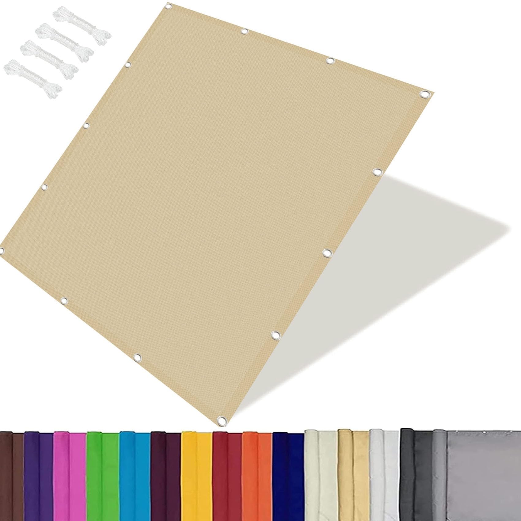 Voile d'ombrage rectangulaire crème 4.5x5.5 bâche jardin imperméable anti-UV