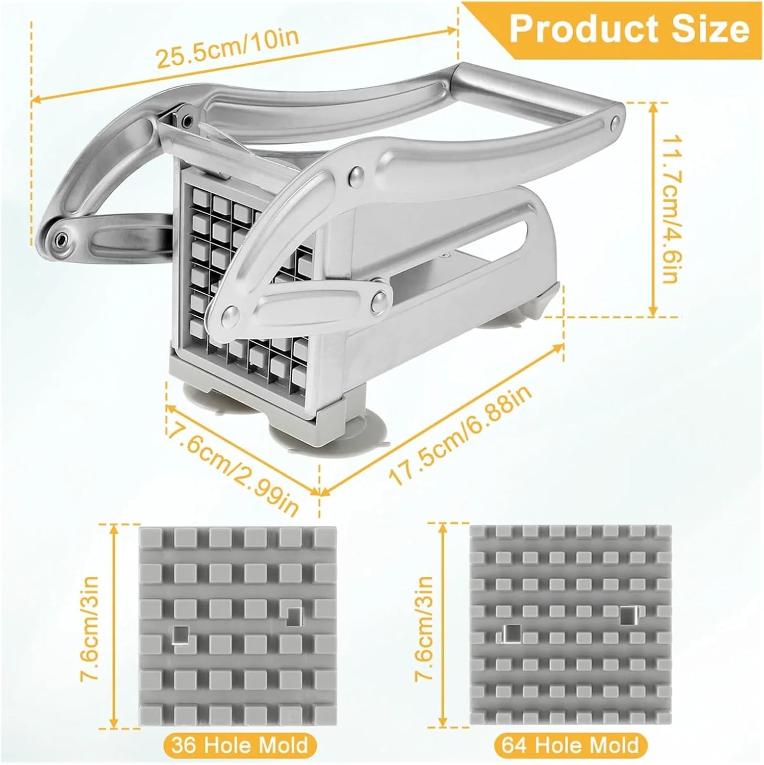 1pc Stainless Steel Manual Potato Cutter French Fries Slicer Chips Maker Meat Chopper Dicer Cutting Machine Tools
