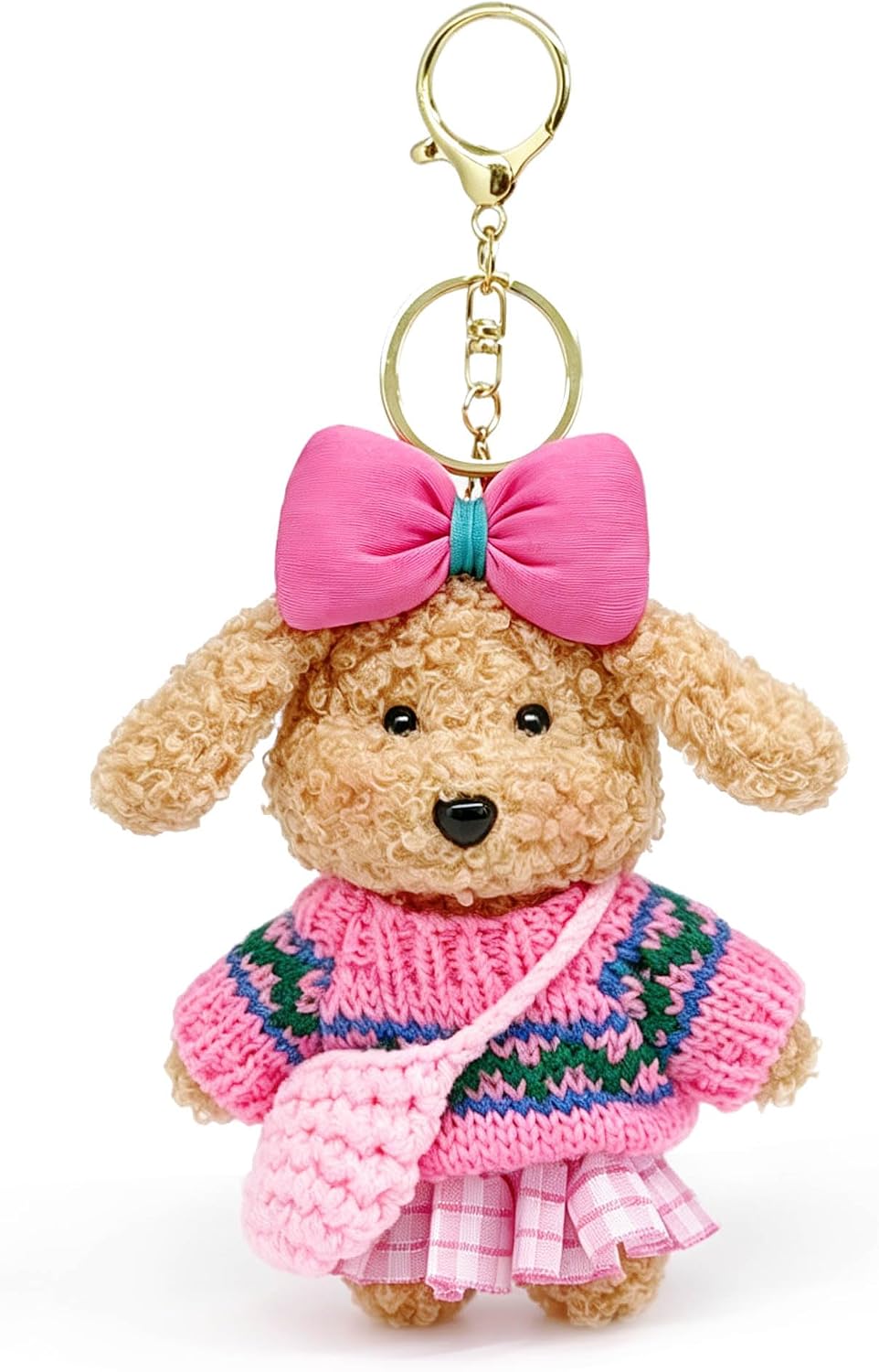 Cute Plush Dog Bag Charms for Women Handbags Backpacks Wallet, Dog Keychain