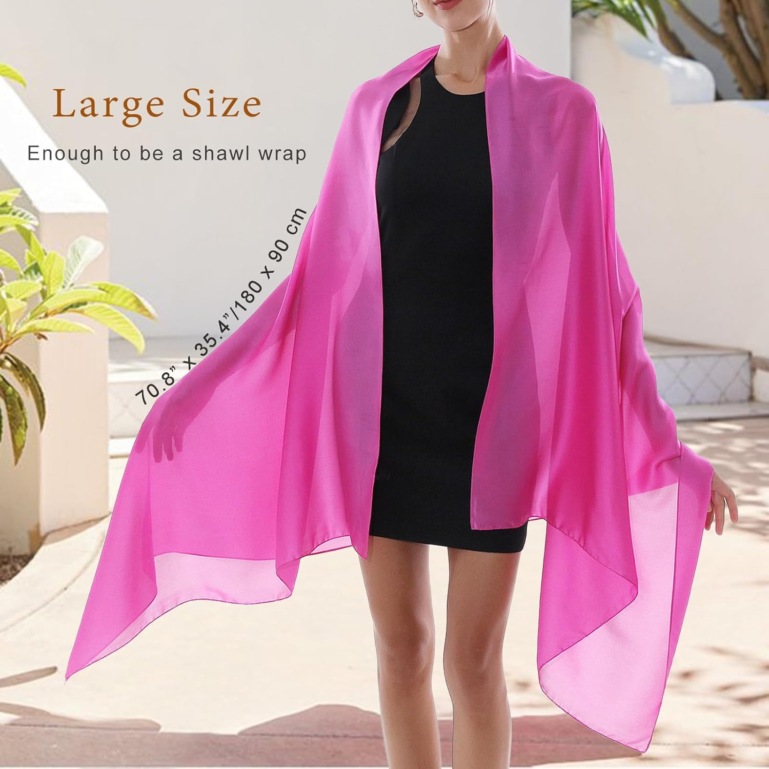 RIIQIICHY Women Shawls and Wraps for Evening Dresses Like Chiffon Silk Scarf Formal Silky Pashmina Shawls for Weddings - Image 6