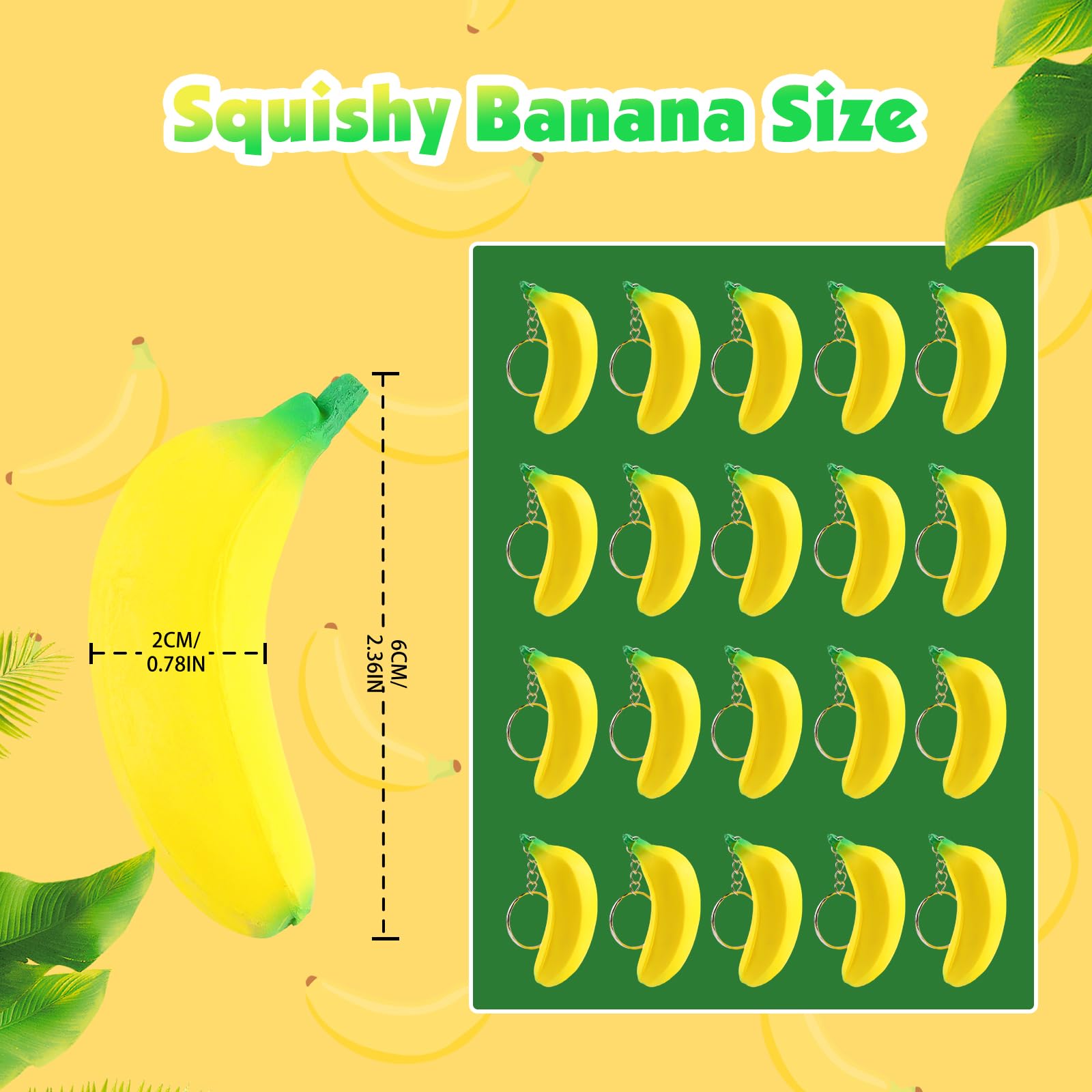 Anboor Giocattolo Antistress A Forma Di Banana 2 Pezzi | Squishy Morbido In TPR Per Bambini E Adulti | Gioco Sensoriale Per Alleviare Ansia E Stress - 2