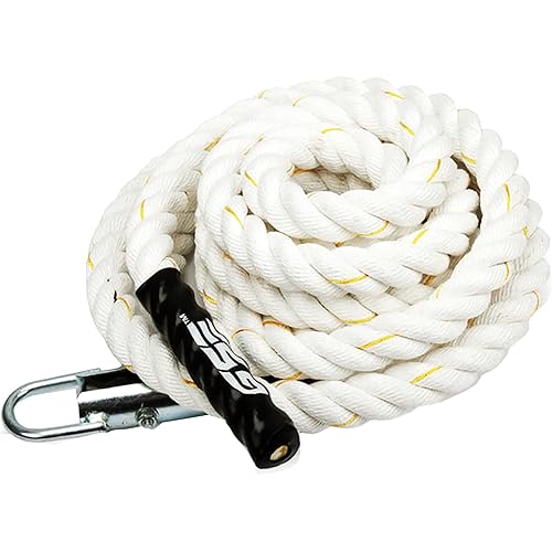GSE Games & Sports Expert Gym Climbing Rope, Polyester Workout Rope for Indoor/Outdoor and Home Workouts, Great for Climbing Exercises, Strength Training - 6,10,15,20,25,30 Feet Lengths Available