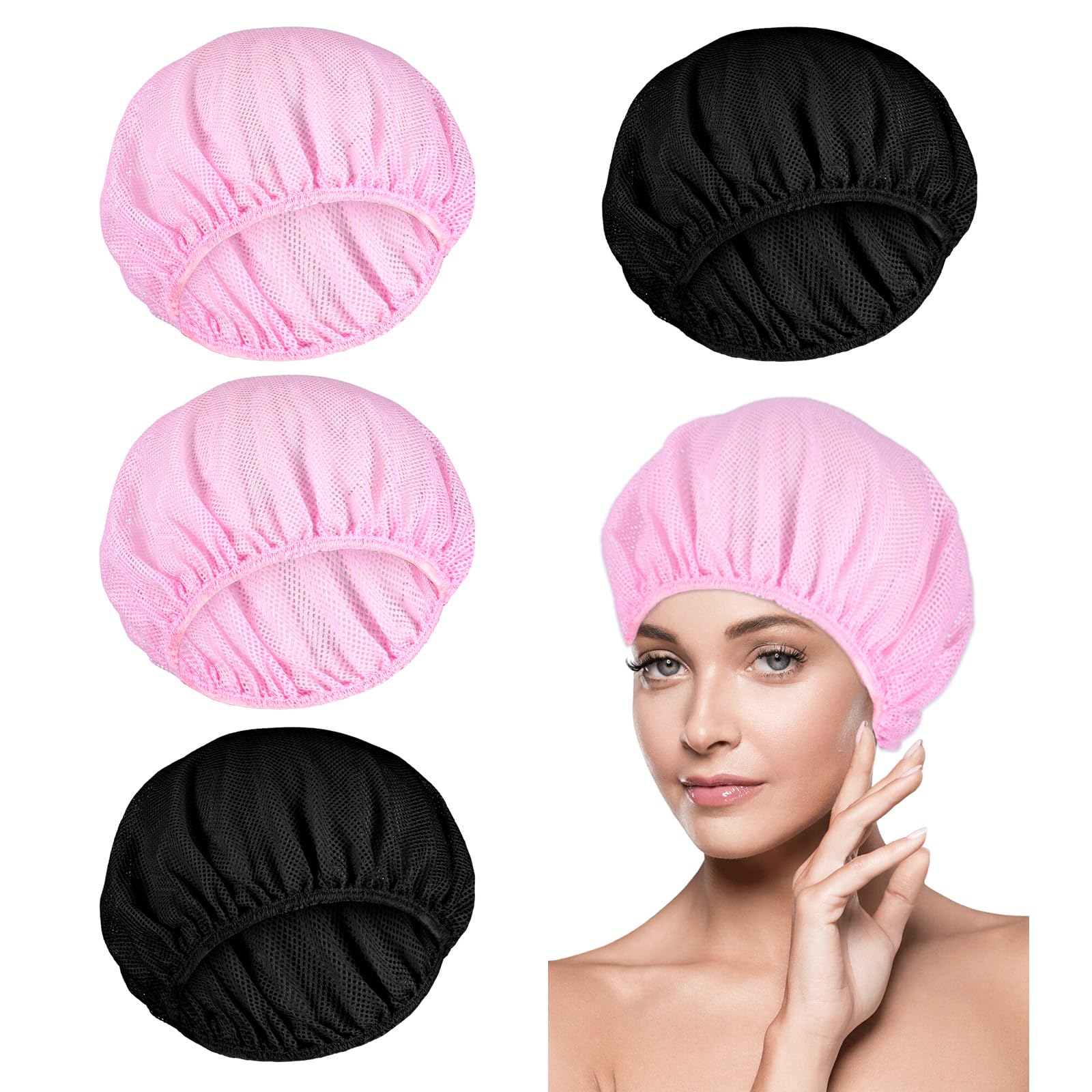 TIESOME Rete per capelli per dormire 4 pezzi Bonnet Sleep Cap regolabile per donne