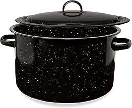 Millvado Granite 12 Qt Stockpot, Nonstick Soup Pot With Lid, Speckled Enamel Ware Cookware , Large Stock Pot For Boiling and Cooking , Big Granite Cooking Pot for Stovetop, Campfire, Outdoor Stove
