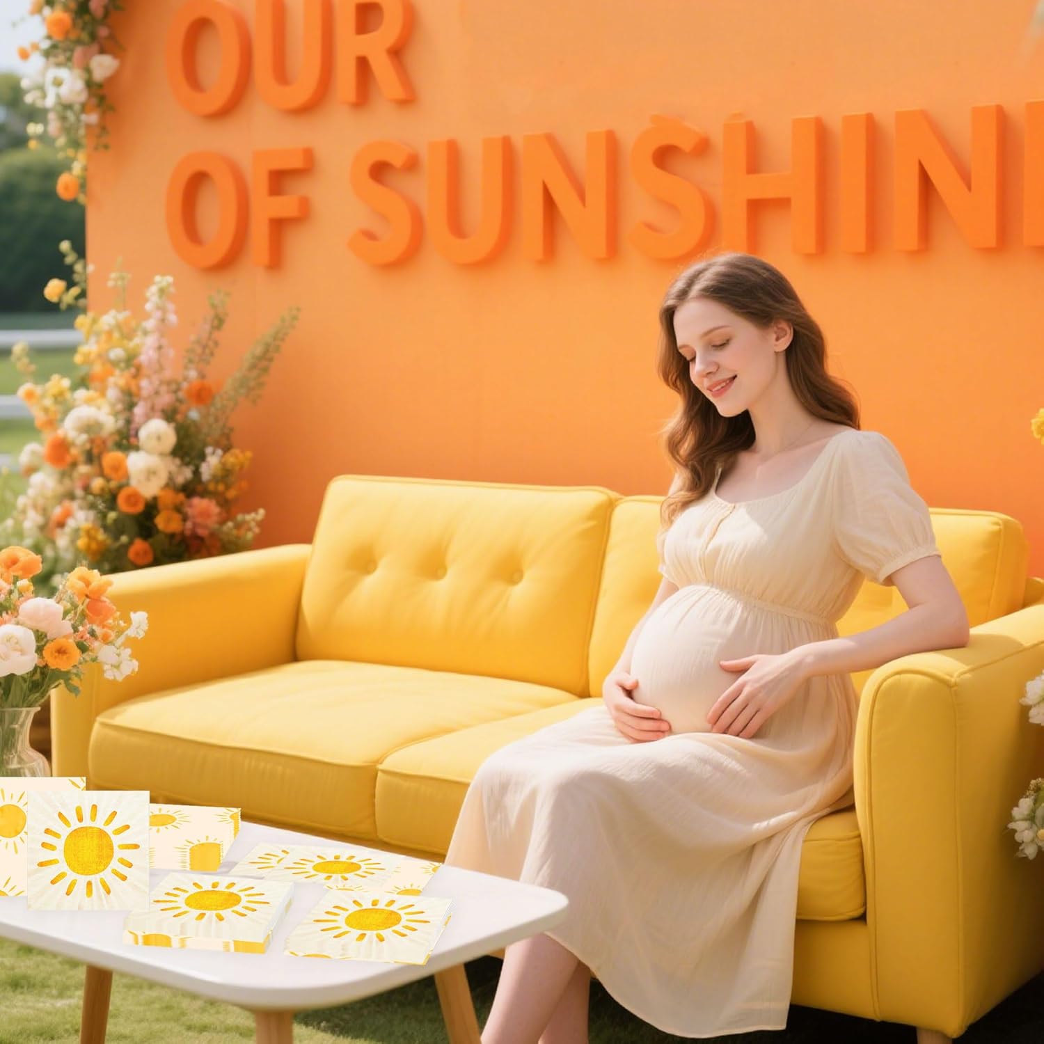 40Pcs Boho Sun Napkins First Trip Around The Sun Party Paper Napkin Disposable Boho Sunshine Birthday Wedding Party Supplies Sunshine Baby Shower Decorations - Image 7