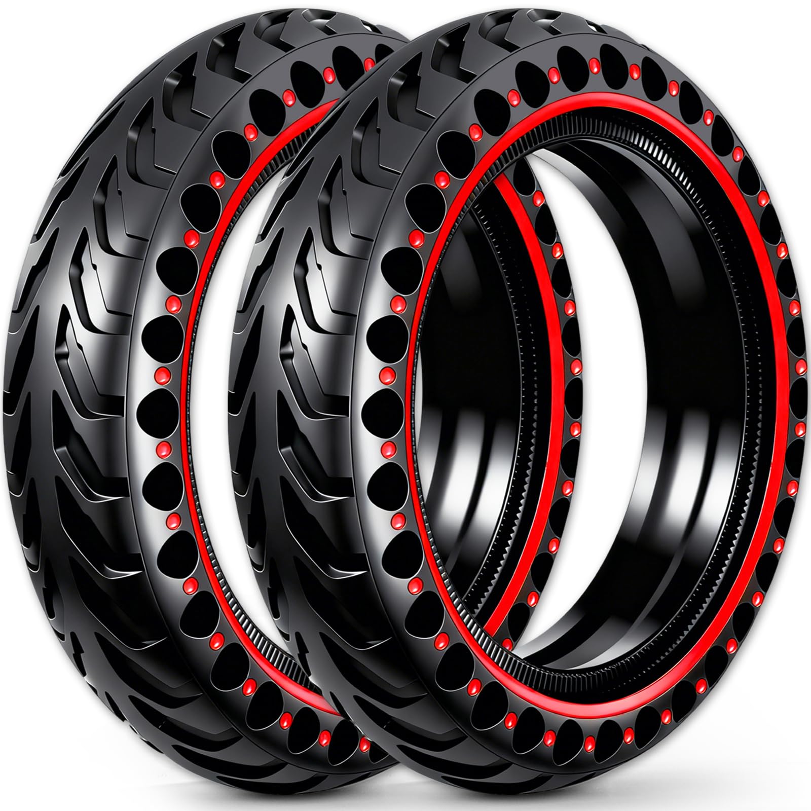 BABEJIA 2 Stück E-Scooter Vollgummireifen 50/75-6.1 (8 1/2 x2) Tubeless, Kompatibel mit Soflow SO4/SO3, Xiaomi 3/3 Lite/M365/Pro 2, Hiboy S2