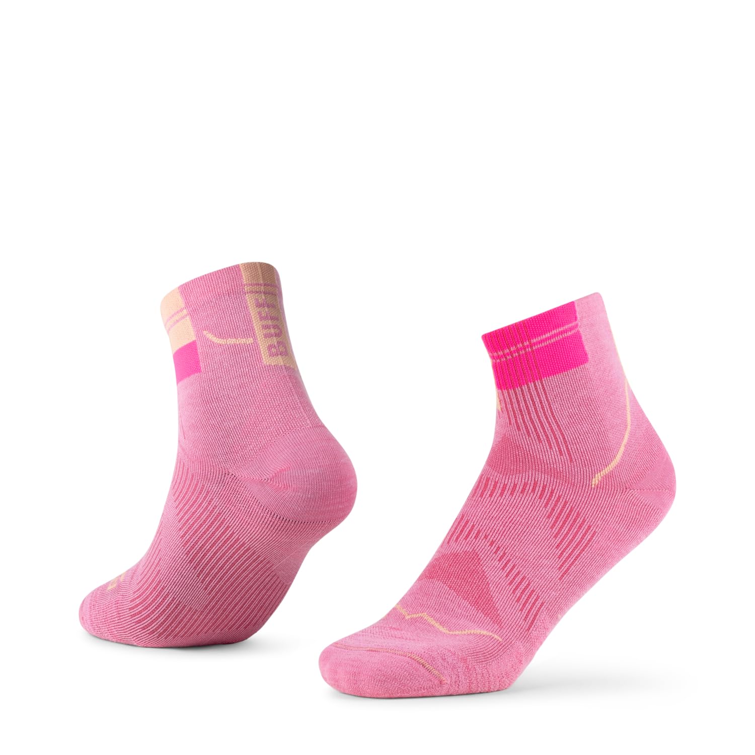 Buff®| Socks Coolnet Quarter Fresh, Odor-Control, Breathable, Comfortable, Sports, Compression XL Pink
