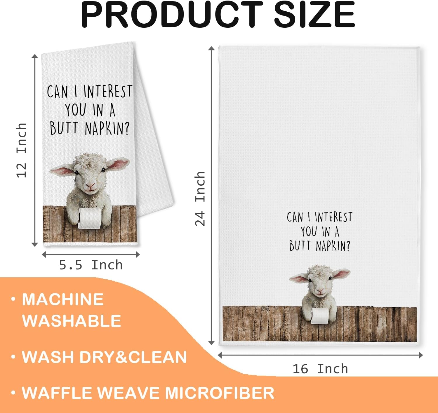 Funny Sheep Bathroom Hand Towels, Sheep Lover Gifts, Farmhouse Animal Lamb Decorative Hand Towels for Bathroom Washroom Restroom, 16x24 Inch yang - Image 6