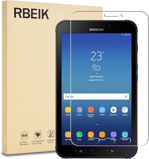 RBEIK Samsung Galaxy Tab Active 2 Screen Protector Glass, Premium 9H Hardness Anti-Scratch Tempered Glass Screen Protector for Samsung Galaxy Tab Active 2 8" Tablet