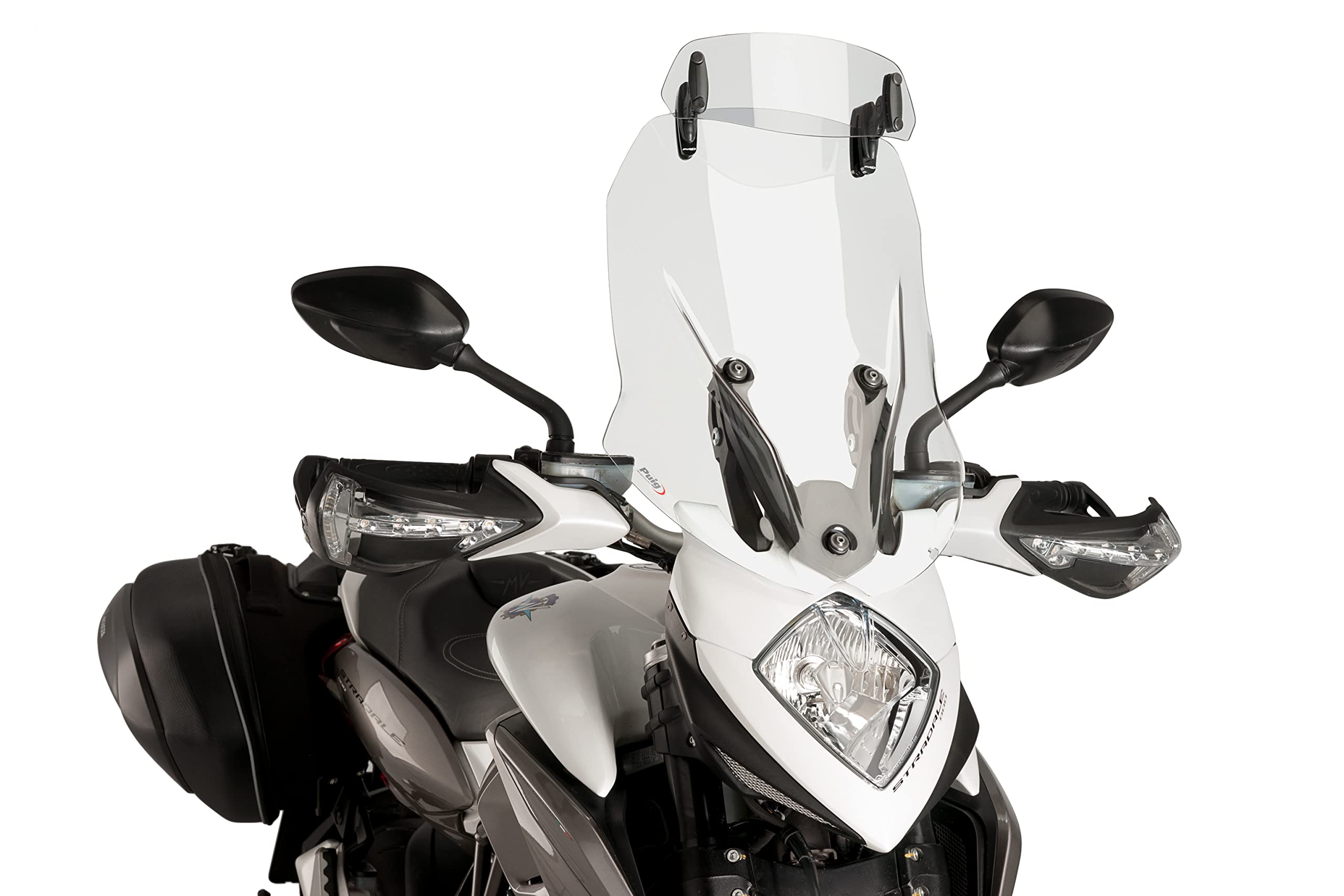 Puig 6320W Visera Multiregulable Clip-on para cúpula de Moto con Ajuste de posición y diseño Resistente Que Mejora la protección aerodinámica, Transparente