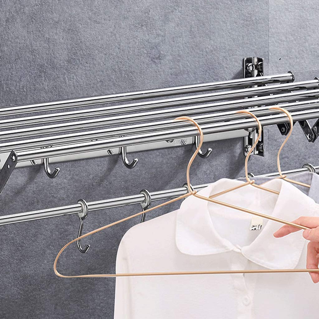 Generisch Diese ausziehbare, Faltbare Wandwäscheleine mit Handtuchhalter für Badezimmer ist platzsparend und lässt Sich einklappen (Größe: 90 cm).