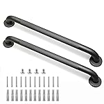 Rackickyer Shower Grab Bar, 2 Pack 24 Inch Gray Bathroom Grab Bar, 1.25 Diameter 304 Stainless Steel Anti-Slip Grab Bars for Bathtubs and Showers, Handicap Shower Grab Bar for Seniors Elderly