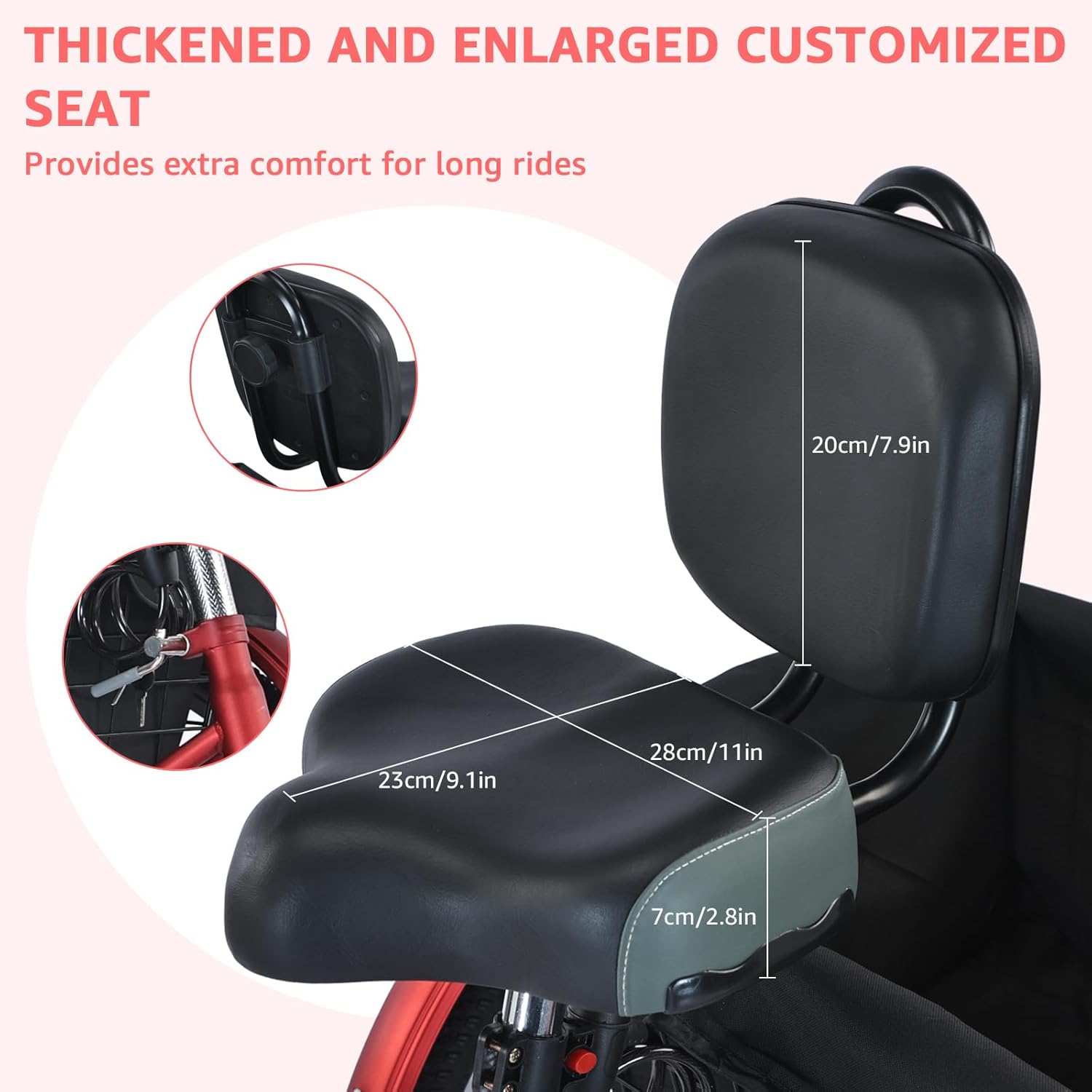 Upgraded Adult Tricycle, 7 Speed Tricycle for Adults with Front & Rear Baskets, 3 Wheel Bikes for Adults, Adult Tricycles for Women Men Seniors, Adult Trike, 26 inch Three Wheel Bikes