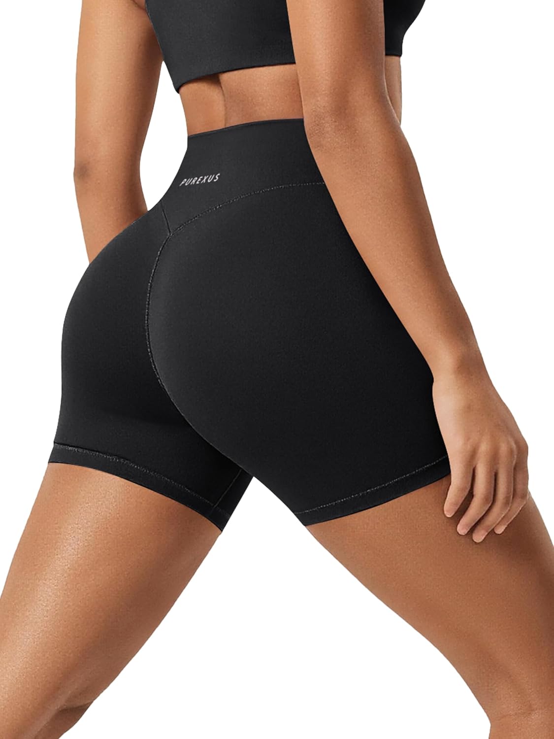 Women's Hidden Scrunch Butt Lifting Biker Shorts 5", CORLUXA Tummy Control No Front Seam Compression Yoga Shorts