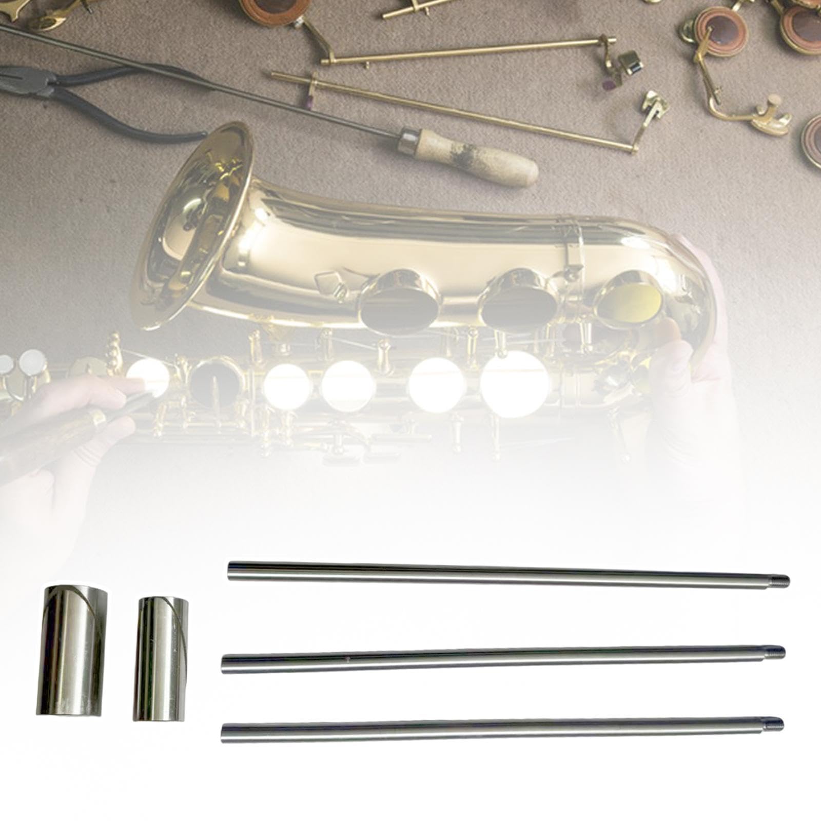 Amagogo Kit di strumenti per la riparazione di ammaccature per strumenti a fiato in ottone, kit per la cura di in acciaio inossidabile per sassofono, per la