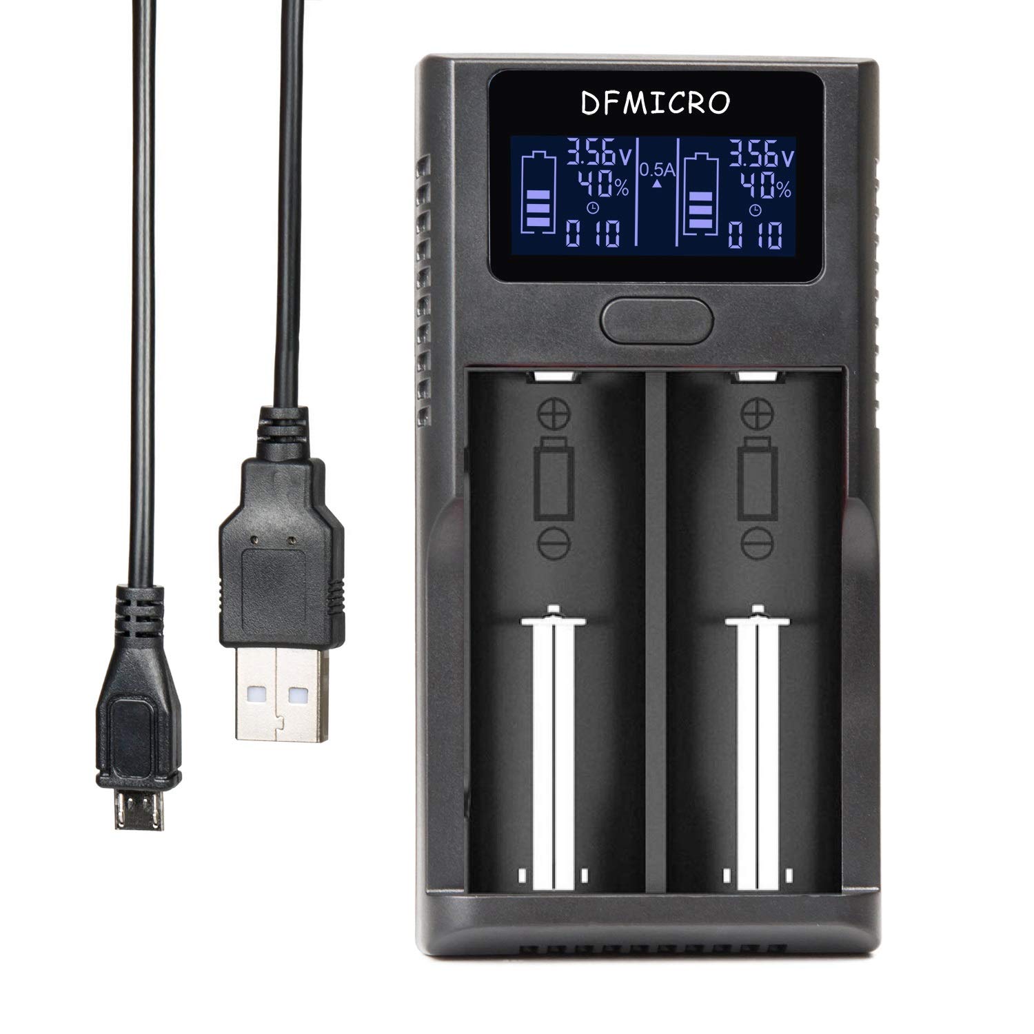 ちゃっちゃページ Amazon.com: 18650 Charger, 2 Bay Smart Li-ion Battery Charger for