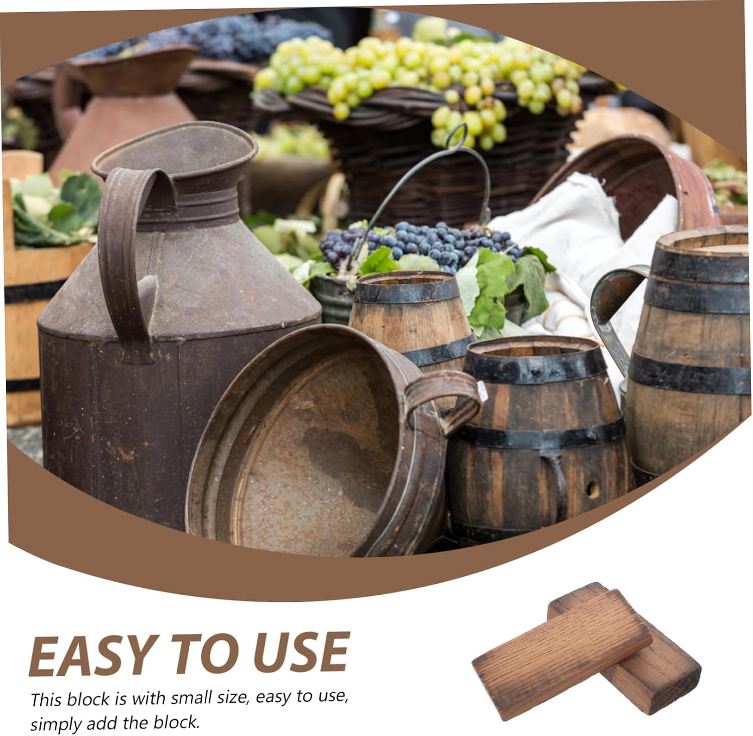 ABOOFAN French Oak Wood Blocks for Home Brewing Medium Toasted Red Wine Chips 1 Set of Wine Brewing Supplies for Homemade Whiskey and Brandy
