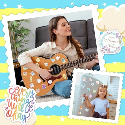 Miniatura 4 de 150 calcomanías bohemias para botellas de agua, calcomanías de vinilo impermeables, lindas calcomanías para laptop, teléfono, diario, álbum de