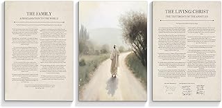 3 Piece The Living Christ Family Proclamation Canvas Wall Art - Jesus Painting Mormon Art Poster - Latter Day Saint LDS Pictures Print - Christian Catholic Bible Verse Decor 12x16in Unframed
